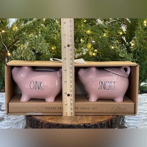 🐖 Brand NEW in Package Rae Dunn Piglet OINK and SNORT Pink Cream & Sugar Set 🐖 - Picture 10 of 14